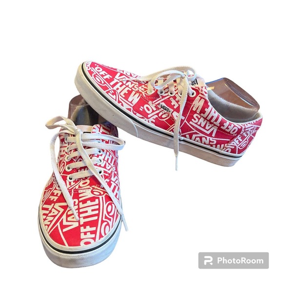 Vans Other - Vans 500714 Classic Old Skool Low Top Red Spell Logo Sneakers Men’s Sz 9.5